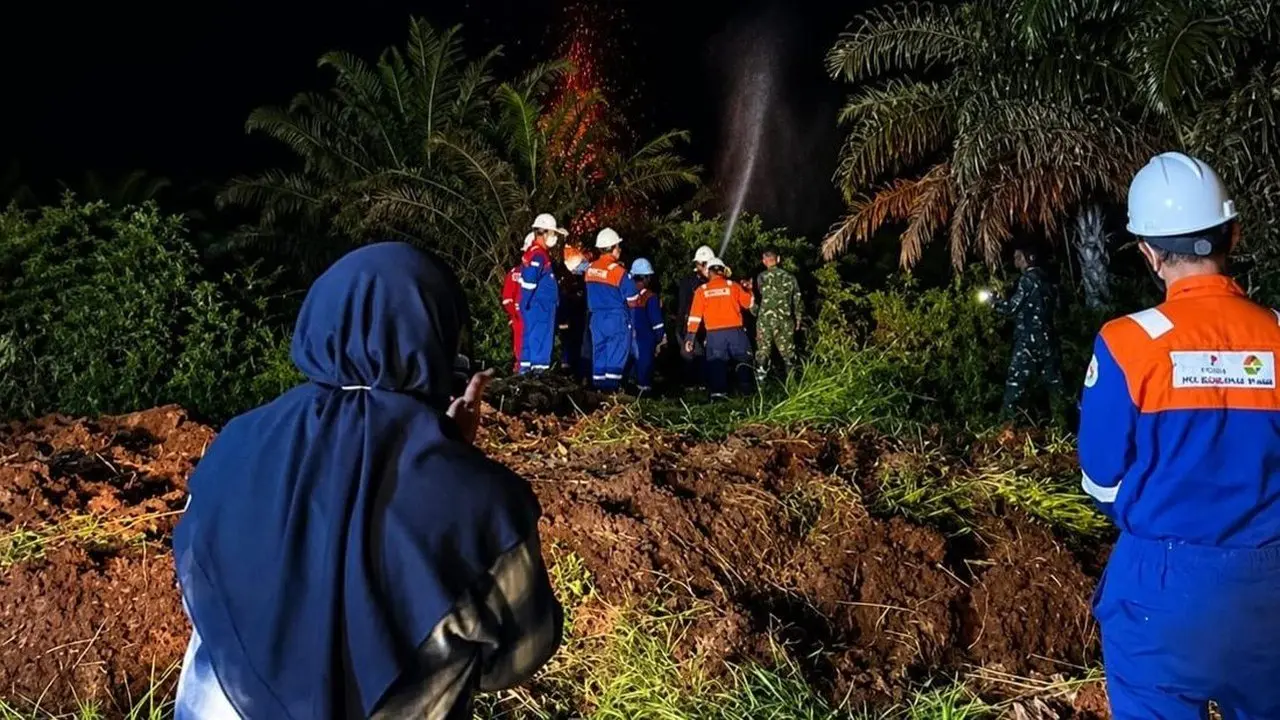 Sumur Minyak Vital di Riau Terancam Kebakaran Lahan Gambut, Bupati dan Direktur BSP Turun Langsung