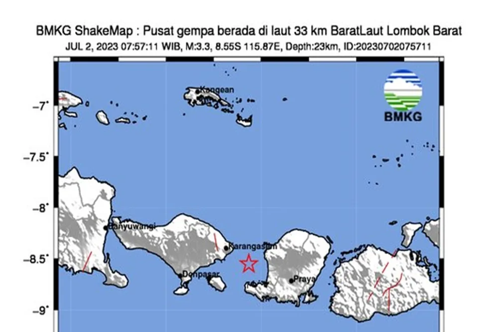 Gempa Hari Ini Guncang Lombok Barat: BMKG Pastikan Bukan Aktivitas Sesar Daratan