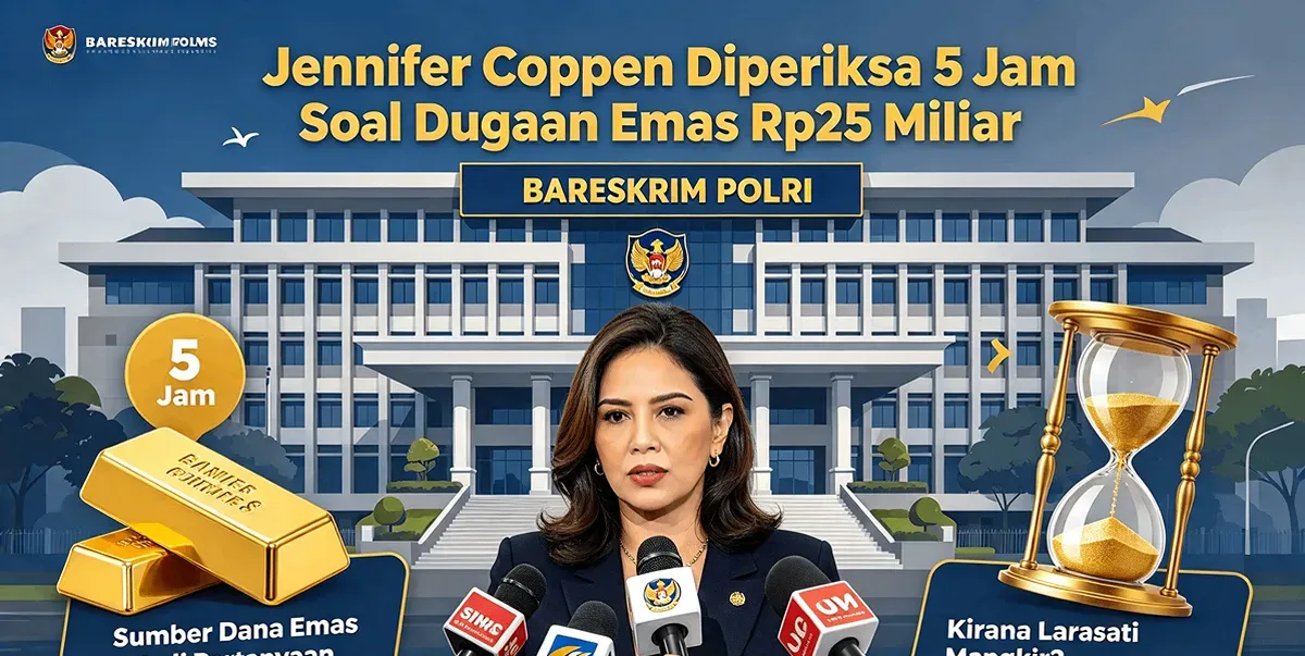 Kasus Investasi Emas Rp25 Miliar: Jennifer Coppen Diperiksa Bareskrim 5 Jam, Kirana Larasati Mangkir?