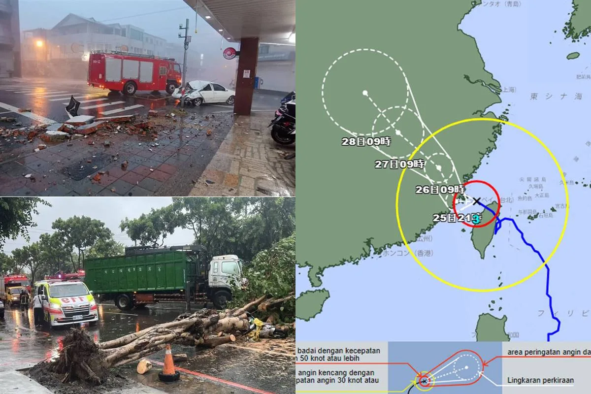 Kengerian Super Typhoon Champi: Satu Tewas dan Ratusan Warga Terluka di Taiwan